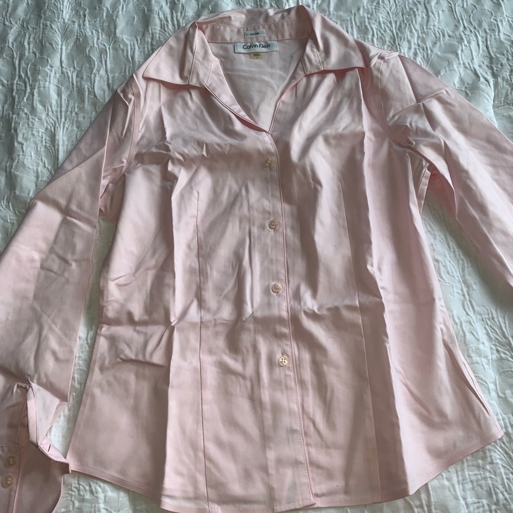 Off pink button down shirt